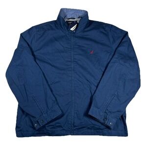 Nautica Jacket Mens XL Blue Blouson Full Zip Lined Bomber Windbreaker Sailing